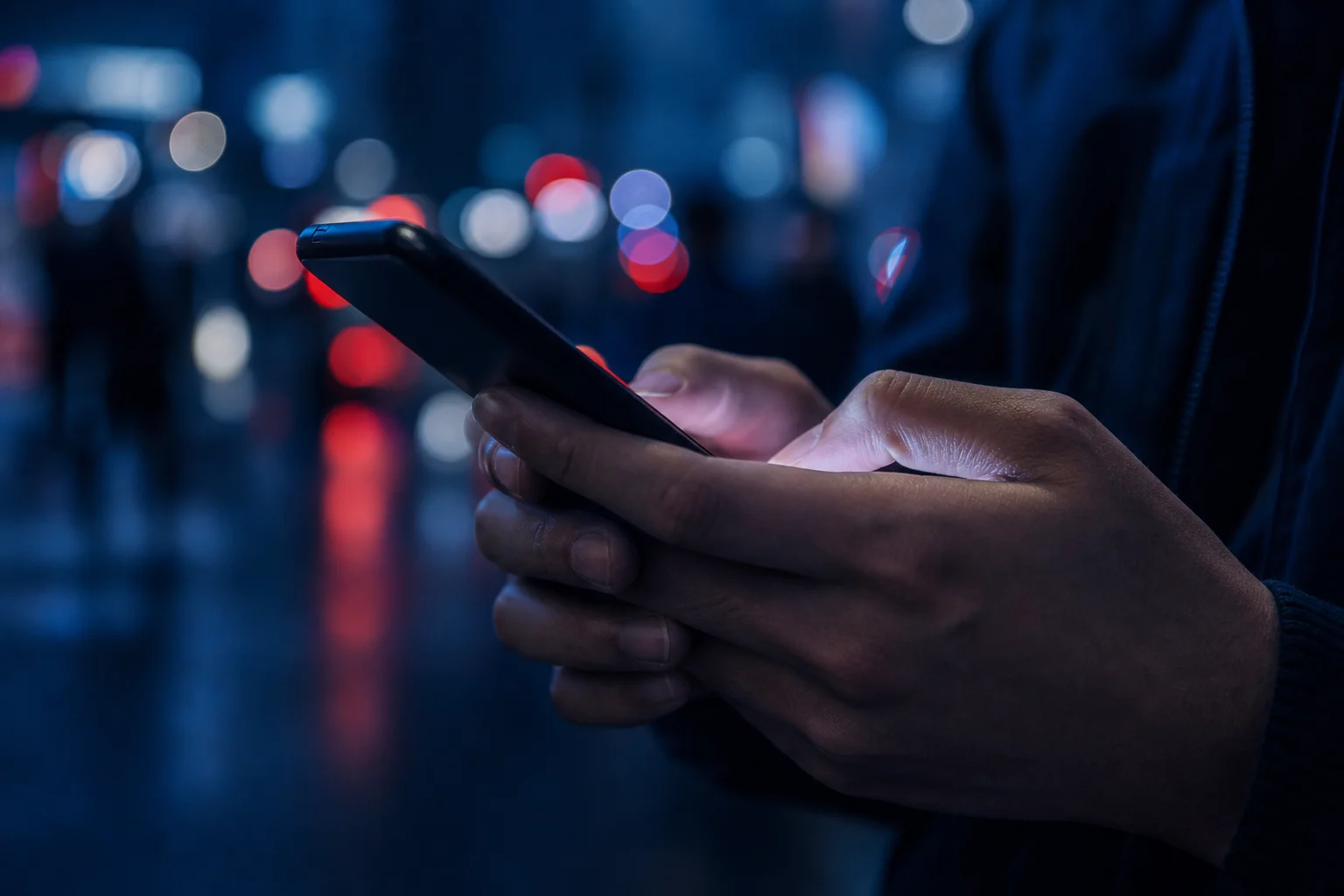 A smartphone glowing in a Korean city — platform-native strategy